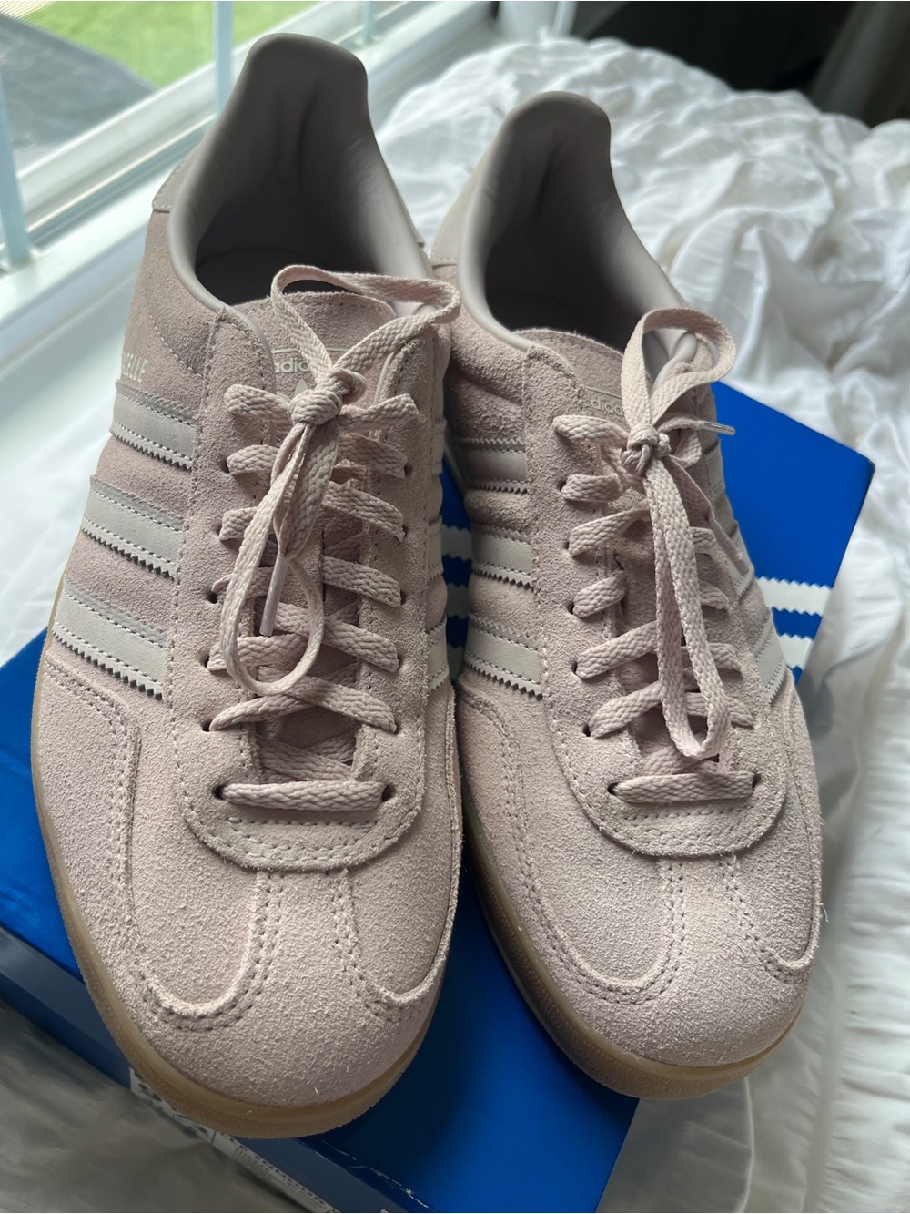 adidas Women's Suede Sneakers in Blush Pink